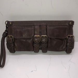 Kooba Brown Leather Clutch NWT